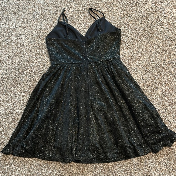 Lulu's Shimmering Black Dress - Picture 3 of 5